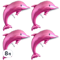 리빙다 큐티돌고래은박풍선(핑크) 4개입, 핑크, 8개