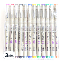 민화샵 마이크로 라인 칼라 드로잉펜 12색 세트 0.5mm, 12종, 3세트