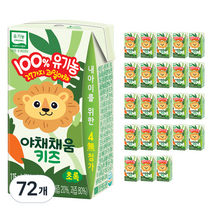남양유업 야채채움 주스 키즈 115ml, 초록(사과), 72개