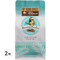 하와이안 파라다이스 하와이 코나 바닐라 마카다미아 분쇄 커피, 핸드드립, 198g, 2개