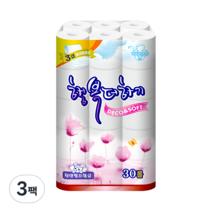 수목제지 행복더하기 3겹데코 화장지 30m, 30롤, 3팩