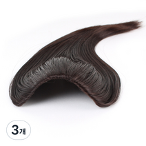 픽앤웨어 여자 긴머리용 헤어뽕 미디움 부분가발 11 x 26 cm, 내츄럴 브라운, 3개