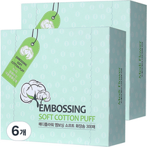 메디플라워 엠보싱 소프트 화장솜, 300매, 6개