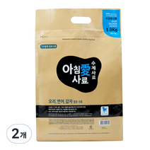 아침애사료 오리 연어 감자 수제사료, 1.8kg, 2개