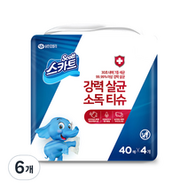 스카트 강력 살균 소독 티슈 40매 4입, 6팩