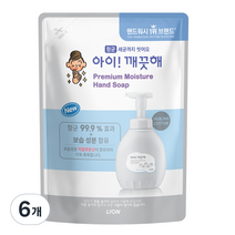 아이깨끗해 프리미엄 모이스처 핸드워시 힐링코튼 리필, 400ml, 6개