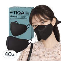 에티카 보건용 마스크 라운드 베이직 성인용 KF94 소형, 10개입, 4개, MIDNIGHT BLACK