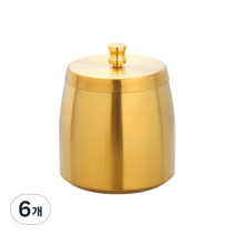 올나인 심플한 스테인레스 재떨이 원뿔형 커버 포함 L, 골드, 6개