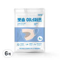 프렌즈힐 뽀송이너 퍼프 화장 안묻는 이너마스크 교체형 마스크패드, 3매입, 6개