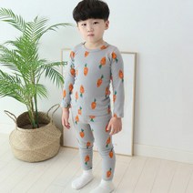 아동용 깜찍이캐롯 40수 후라이스 스판면 실내복