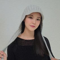 제이제이나인 여성용 캡 후드 니트 보넷 모자 버킷햇