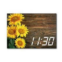 홈마인 LED 시계 캔버스 프린팅 액자 해바라기 A3, 09