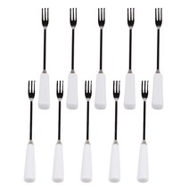 블룸엣홈 화이트 젠 과일포크 원형 5p + 사각 5p, 혼합색상, 1세트