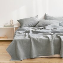 아이르 아틀리에 60수 아사 피그먼트 워싱 줄누비 이불겸패드, 그레이