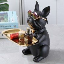 블랙불독 골드 프론트 트레이 오브제, 블랙 + 골드