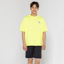 나야스타일 남성용 도나우 오버핏 반팔티 래쉬가드, 형광