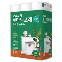 모나리자 보타닉포레 화이트 펄프 3겹 롤화장지 27m, 30롤, 1팩
