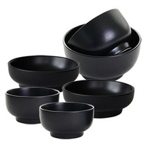 디샤 혼밥 식기세트 6p, 블랙, 공기 + 대접 + 레머킨 2p + 찬기 2p
