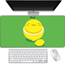 마켓에이 큐티 카툰스타일 후르츠 마우스장패드 300 x 600 x 3 mm, 레몬, 1개