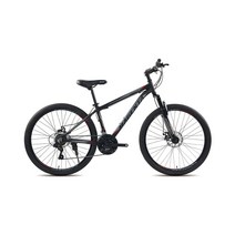 지오닉스 2021년형 마젠타26D 시마노 21단 디스크 브레이크 알로이 MTB 자전거, 매트블랙 + 레드, 169.8cm