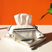 JCP 에스닉 린넨 레이스 티슈 커버