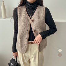 여성용 뽀글이 양털 베스트