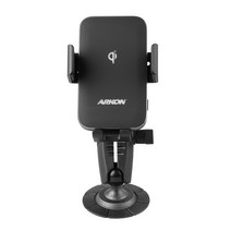 ARKON 무선 N오토 로버스트 무선충전 핸드폰 3M VHB 접착식 거치대, 블랙, AWC3RMVHB