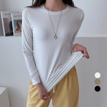 세컨그라운드 여성용 베이직 발열 라운드 티셔츠
