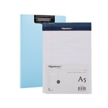 델리 린피니 상철 커버 클립보드 A4 x 리갈패드 A5 5p 세트, 블루(클립보드), 화이트(리갈패드), 1세트