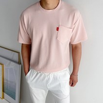 머시따 남성용 버블 포켓 라운드 반팔 티셔츠