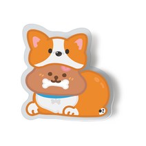 리지아니 파자마둥둥 투명 아크릴 스마트 휴대폰 거치대, 웰시코기, 1개