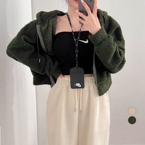 밀키버터 여성용 뽀글이 후드 집업