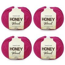 니뜨 허니울 뜨개실 30g x 4p, 핫핑크, 4개