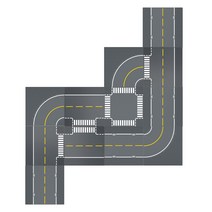 젠토이 스페셜 도로 블럭판 일자 4p + 곡선 3p + 교차로 + T 4p 세트, 혼합색상