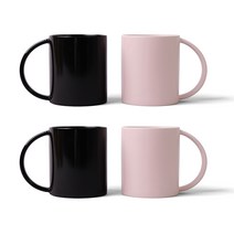 볼볼홈파티 빅머그 600ml 2종 x 2p 세트, 코코아블랙, 파우더핑크, 1세트