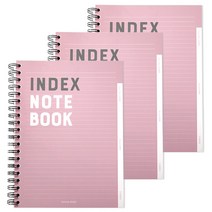 투영디자인 5000 인덱스 유선노트, 핑크, 3개