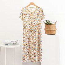플라워 패턴 크로스 드레스 러블리 임산부 원피스