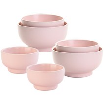디샤 공기 + 대접 + 소스볼 세트 6p, 핑크, 공기 2p + 대접 2p + 레머킨 2p