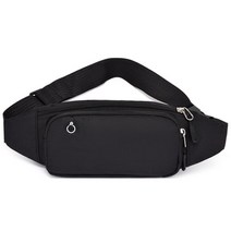 센텀 슬림 포켓 캔버스 힙색, 블랙