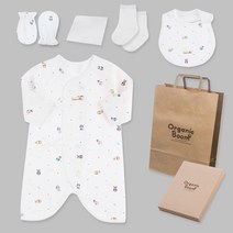 오가닉붐 신생아용 컵토끼 출산 사계절용 5종 + 쇼핑백 세트