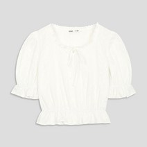 미쏘 아일렛 크롭 블라우스