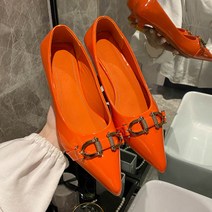 여성용 메탈 버클 스틸레토 구두 GH35_RD_733