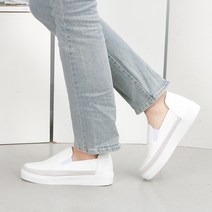잠비 여성용 캔들 키높이 배색 슬립온