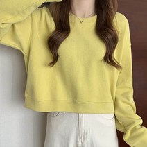 앤드스타일 여성용 세미크롭 맨투맨 티셔츠 261227