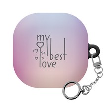 몬드몬드 스펙트럼 레터링 갤럭시 버즈프로 / 버즈라이브 하드 케이스 + 키링, My best love