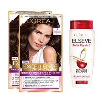 로레알파리 엑셀랑스 듀오크림 염색제 3호 2p + 샴푸 170ml 기획세트, 1세트