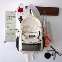 여성용 심플 대용량 데일리 백팩 + 가방고리 세트 B115
