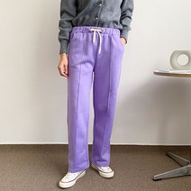 헤이진 여성용 기모 핀턱 와이드 밴딩팬츠