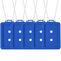 플라이토 실리콘 사원증 케이스 5p + 목걸이줄 5p 세트, 1세트, 블루(케이스), 반투명(목걸이)