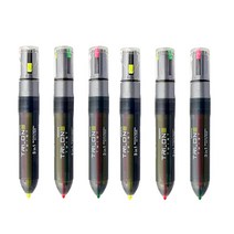 문교 3색 형광펜, 6개, 형광노랑 + 형광분홍 + 형광연두